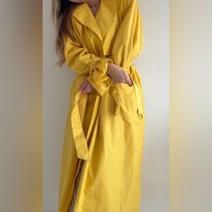 Vintage Yellow Long Trench Coat | J.G. Hook | Made in USA | Size 6